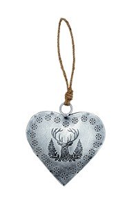 1120 Herz Metall silber Hirsch-Kopf