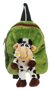 825.1  Zensi Kuh Plüsch Rucksack  grün