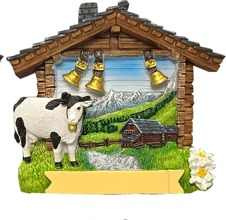 1266.1 Kuh Bauernhof mit Bach Magnet     