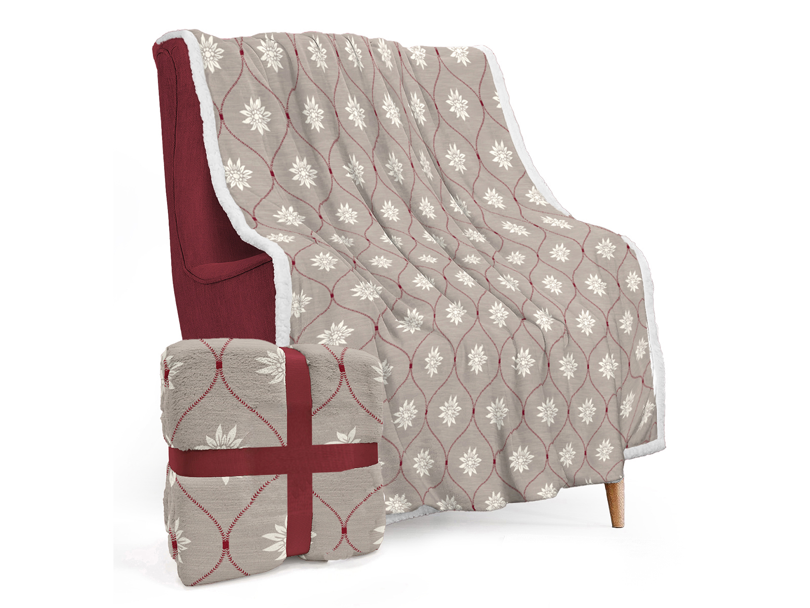 629 Kuscheldecke Charmant Edelweiß beige