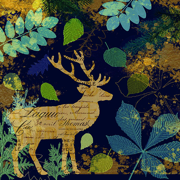 54 Serviette Herbst Deer