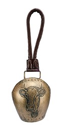 1136.1  Kuh Glocke gold mit Kuhkopf