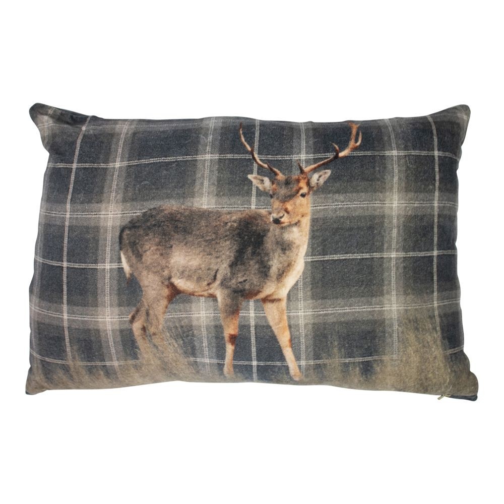 252 Hirsch karo samt Kissen kompl. 