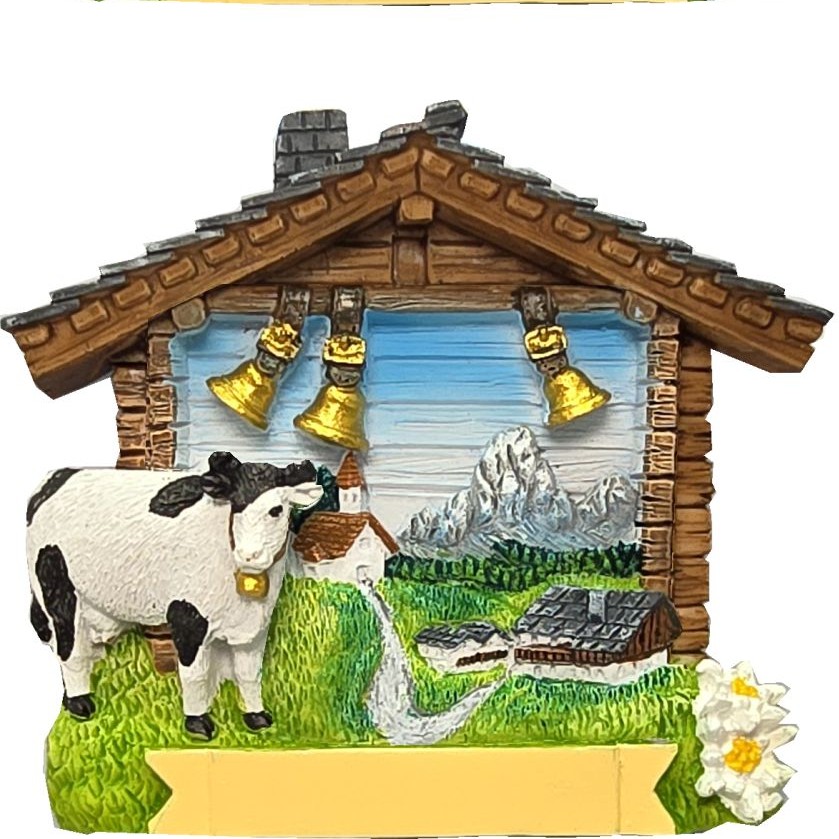 1267.1 Kuh mit weißer Kirche Magnet      