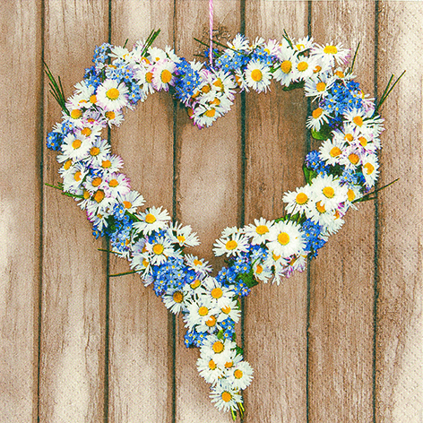 34 Serviette Daisy Heart