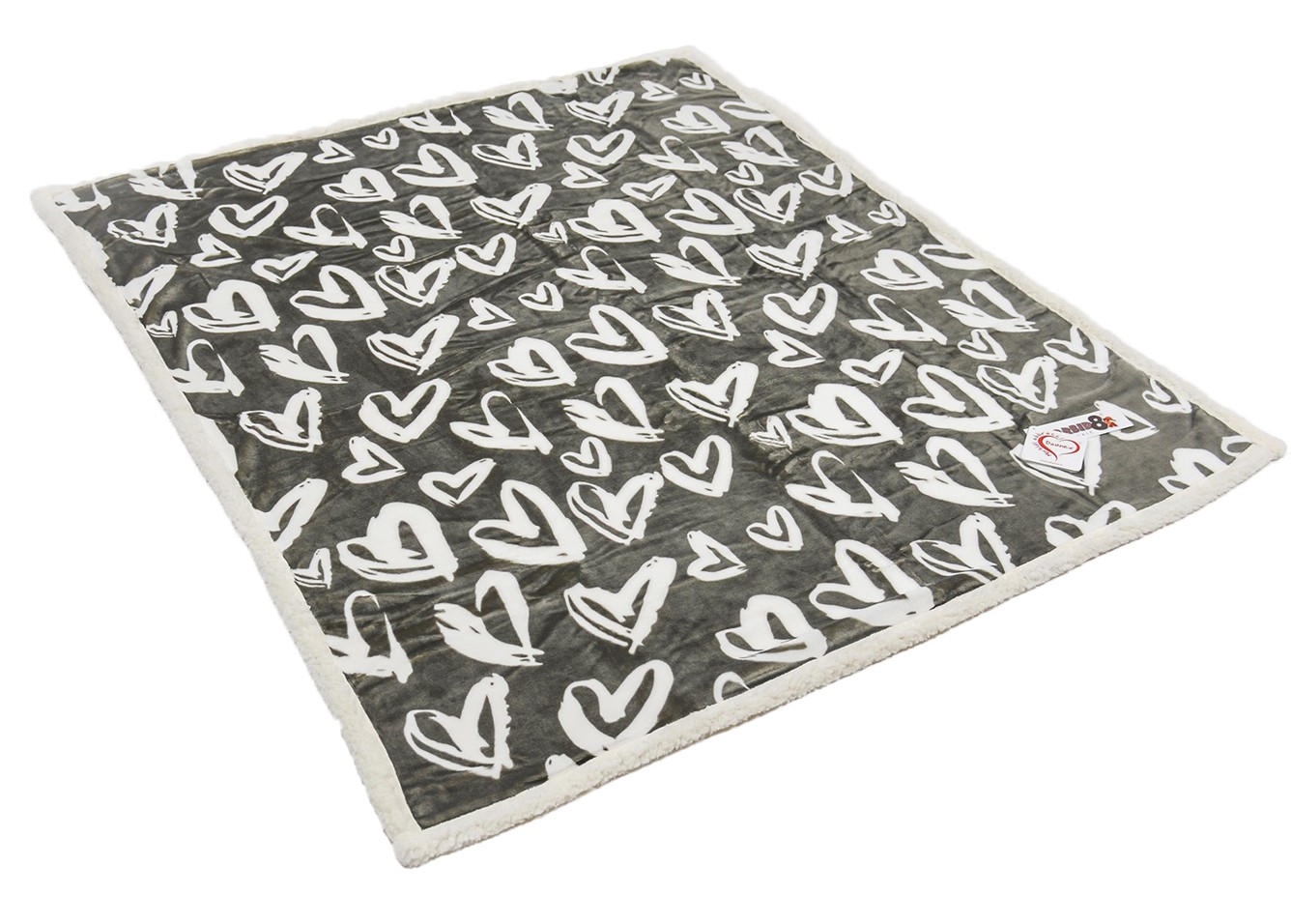 617 Kuscheldecke Hearts anthrazit