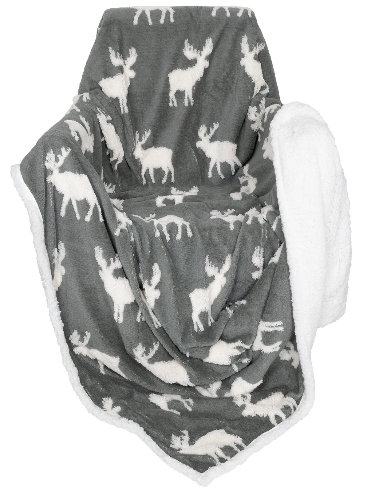 622 Kuscheldecke Oberstdorfer Hirsch grau