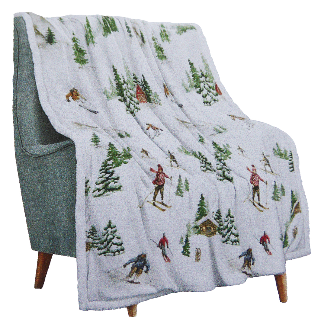 633 Kuscheldecke Skifahrer