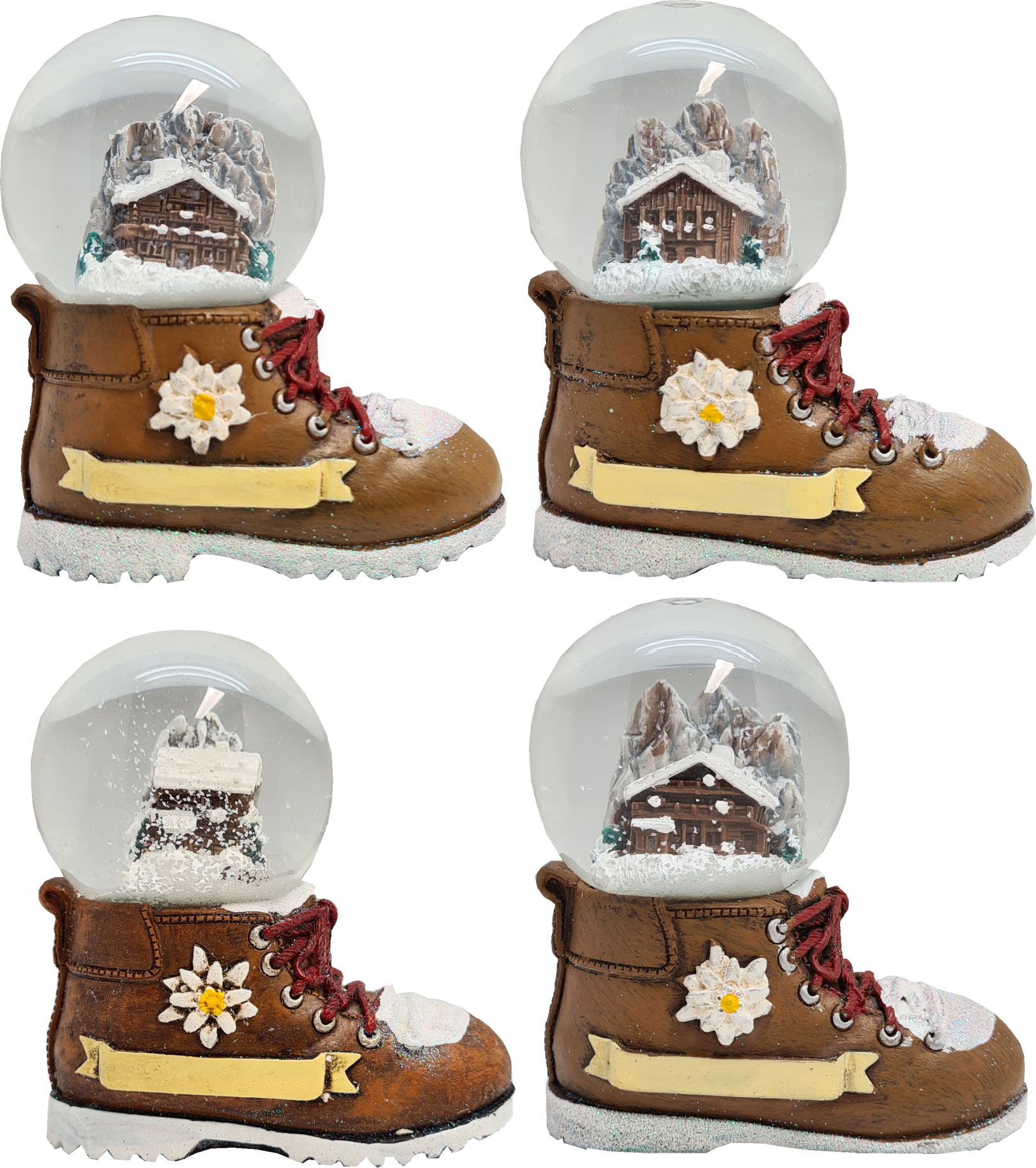 1309.1 Schneekugel auf Wanderschuh