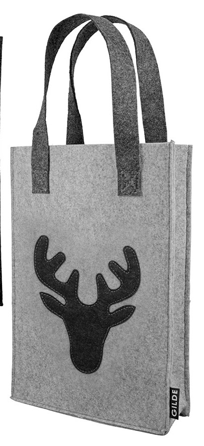 515.1 Einkaufstasche Hirschkopf Filz anthrazit