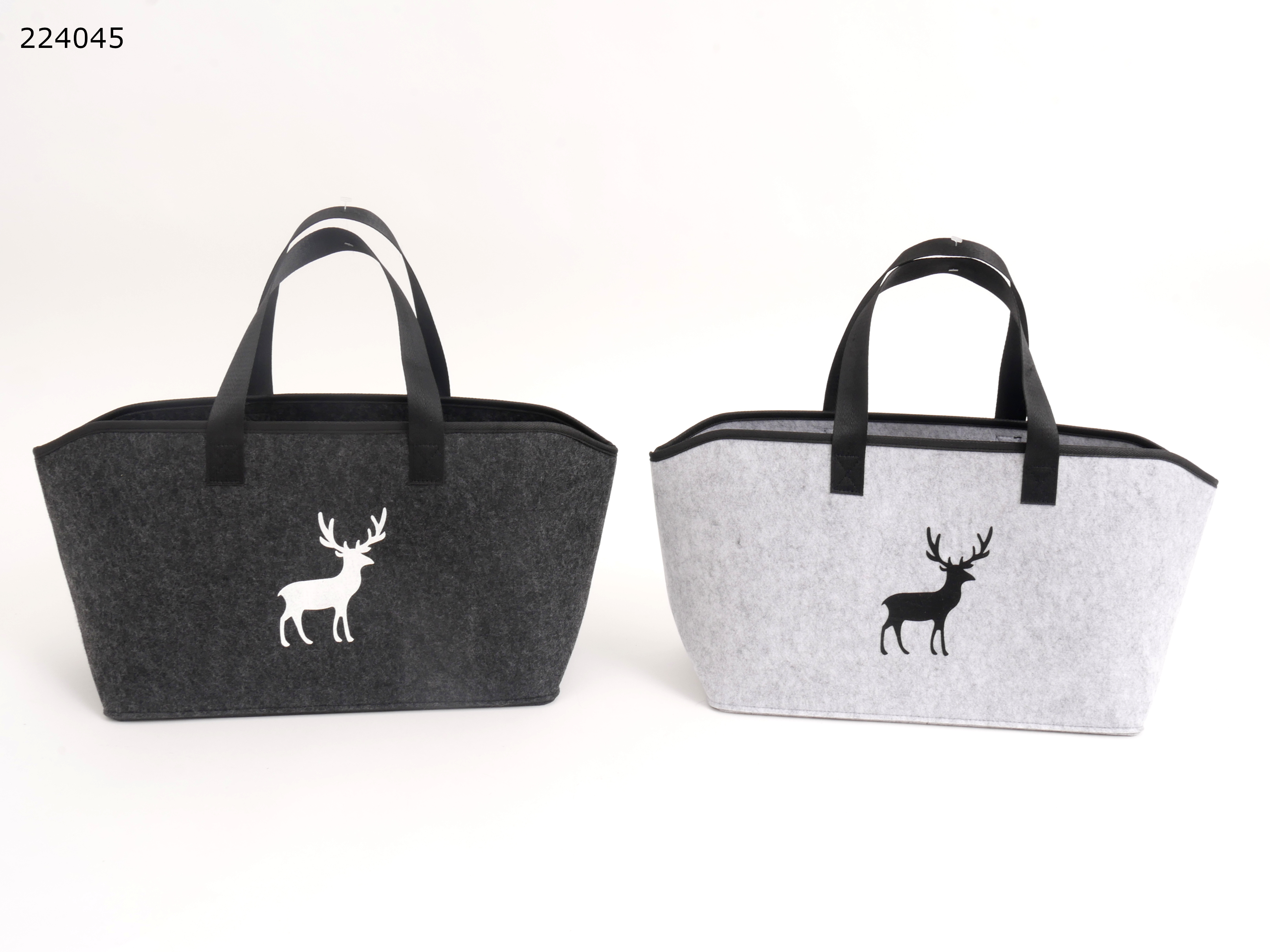 769 Einkaufs Tasche Filz Hirschkopf groß quer
