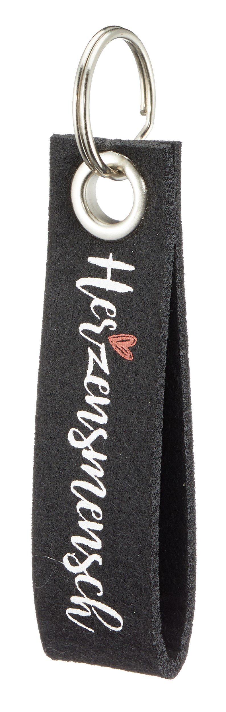 1223 "Herzensmensch" Schlüsselanhänger grau