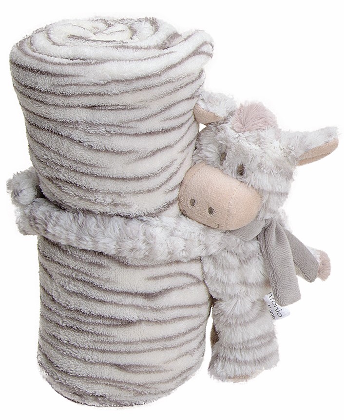 635.4 Kinder Kuscheldecke creme/Zebrastreifen