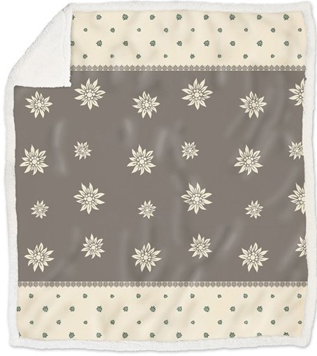 666 Kuscheldecke Brais Edelweiß  hellgrau/beige