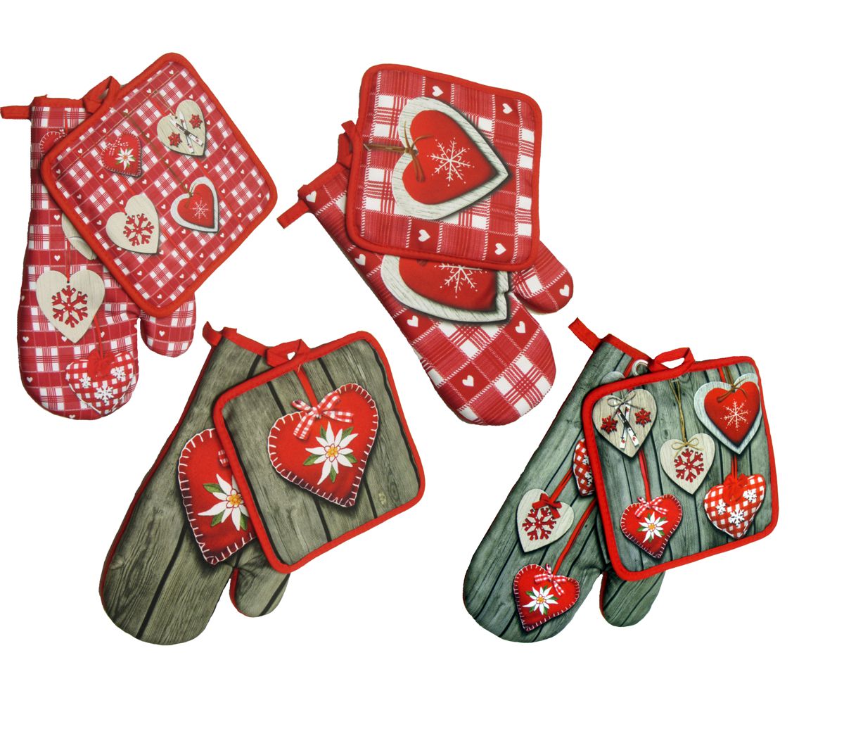 Topflappen/Handschuh 4er Set
