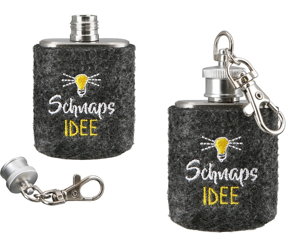 1218 Flachmann Schlüsselanhänger  "Schnaps Idee