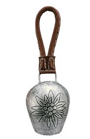 1131  Kuh Glocke silber Edeleiß