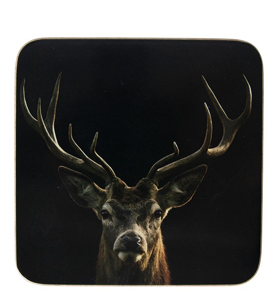 1328 Hirsch schwarz Untersetzer 