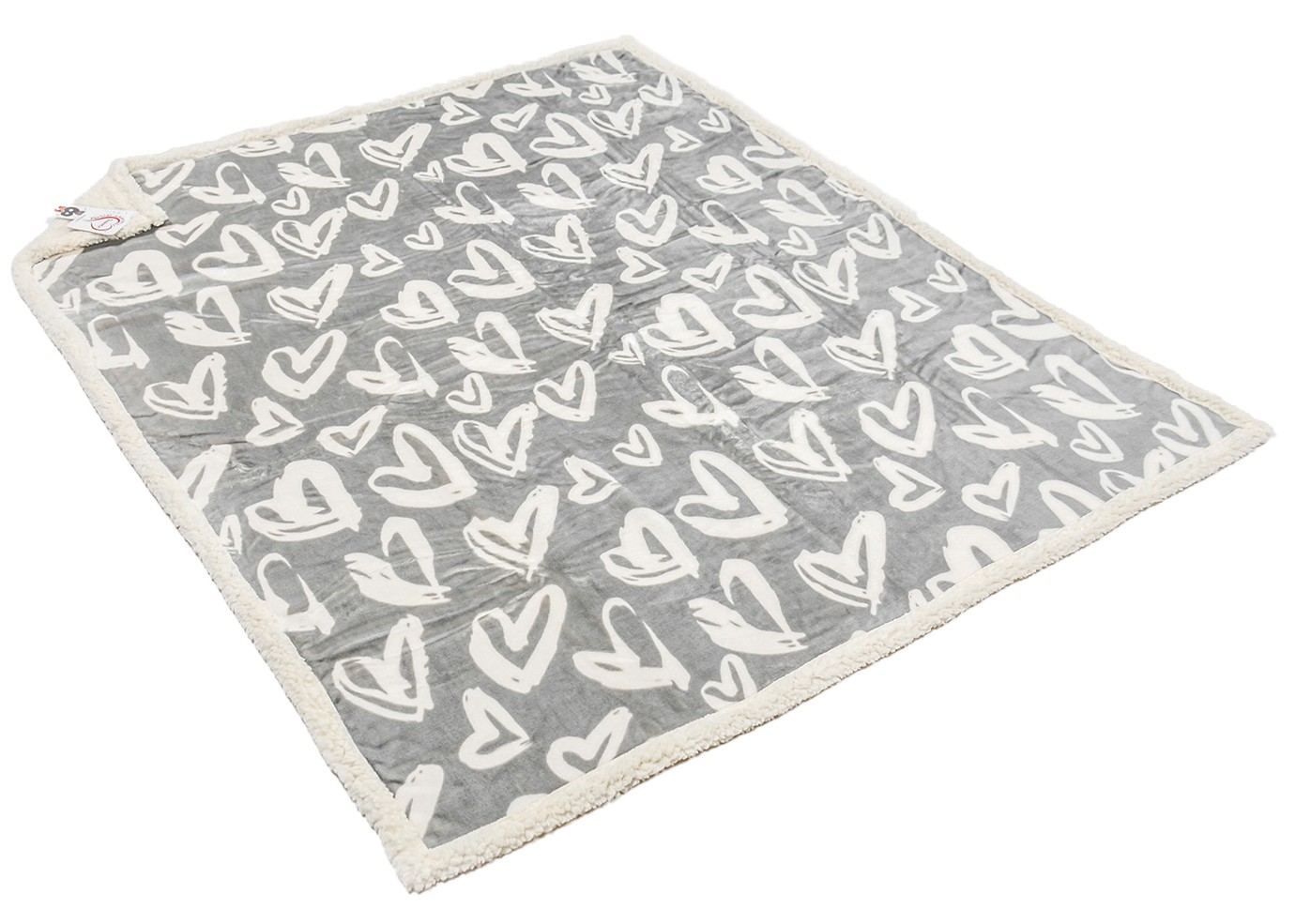 618 Kuscheldecke Hearts beige