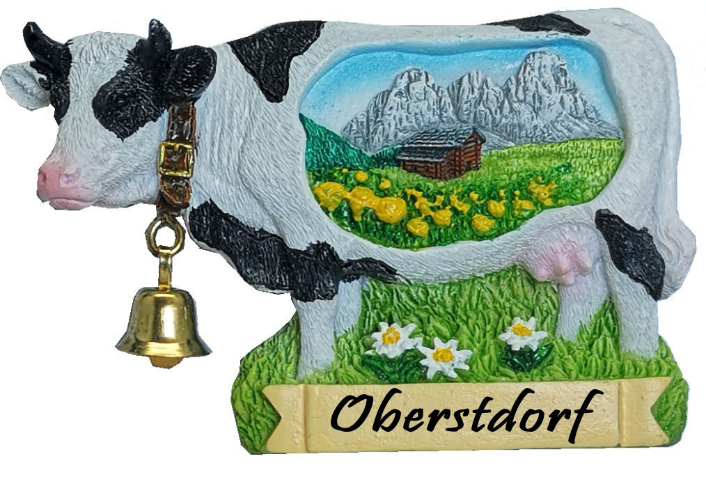 1264 Kuh mit gelben Blumen Magnet   
