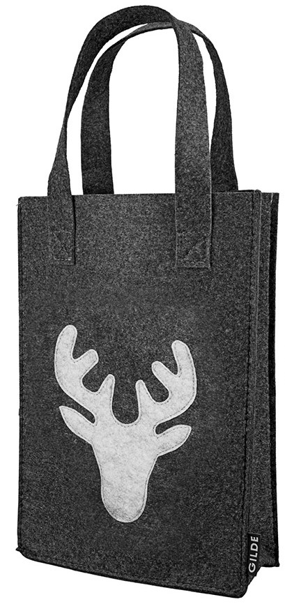 515.1 Einkaufstasche Hirschkopf Filz anthrazit