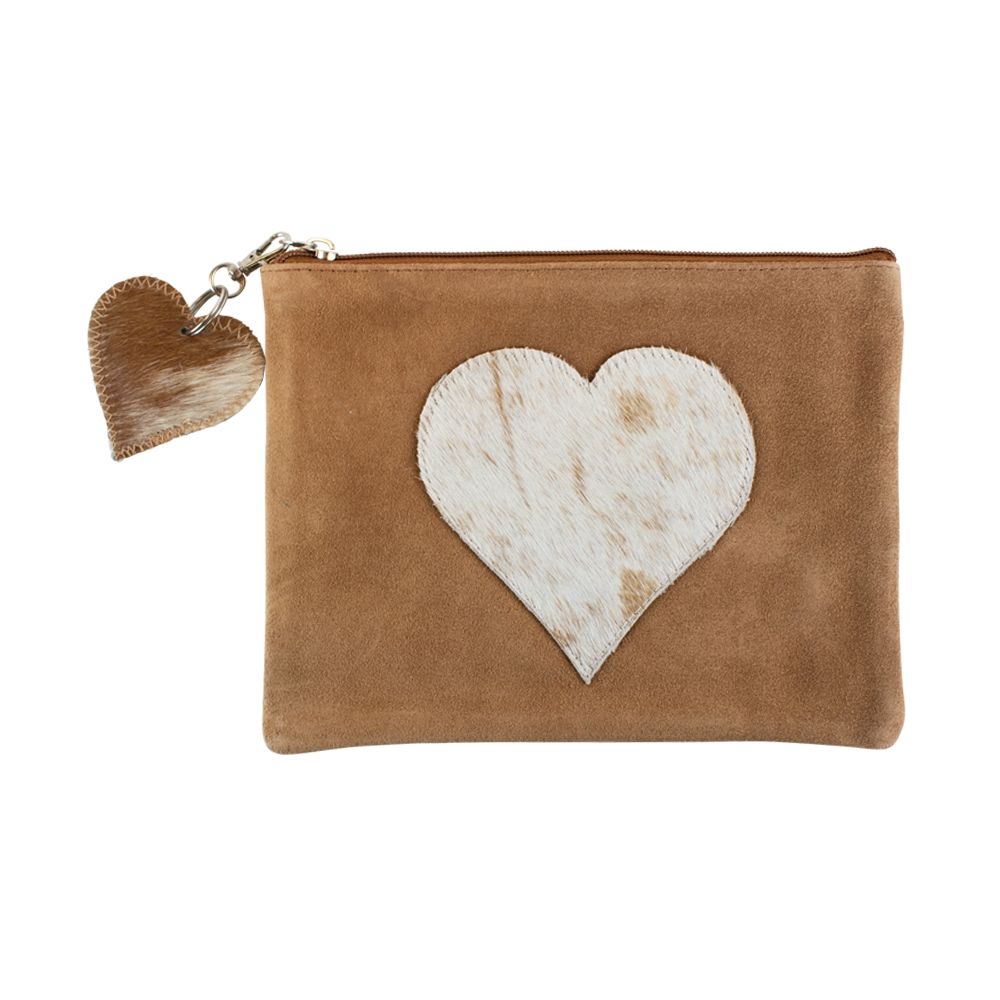 559 Leder Etui braun mit Herz beige