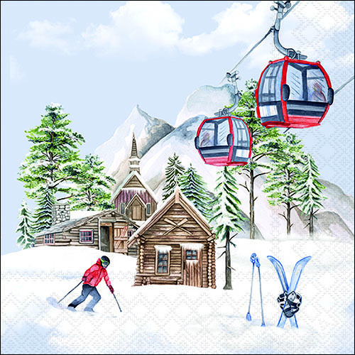 71 Serviette Nebelhorn Bahn  Winter