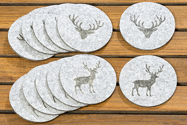 1314 Untersetzer Tjark Filz Geweih