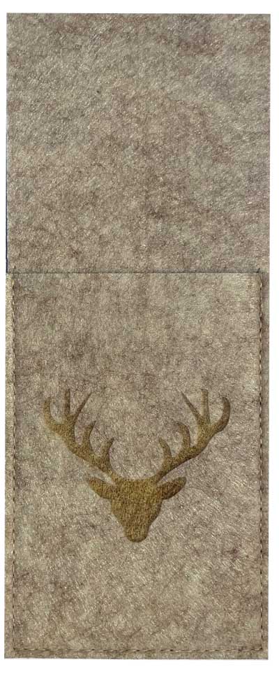 701.6  Filz-Bestecktasche Hirsch-Geweih beige