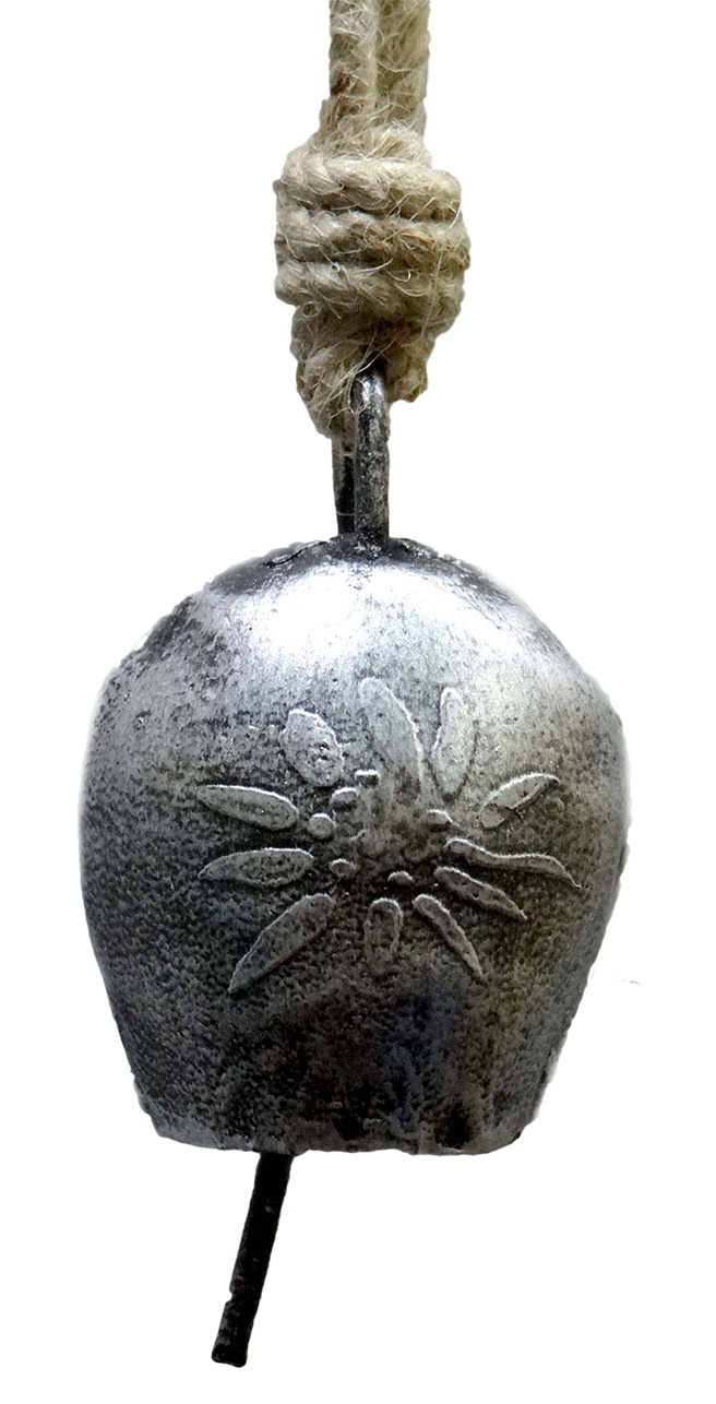 1134 Allgäuer Kuhglocke silber mit Edelweiß kl.