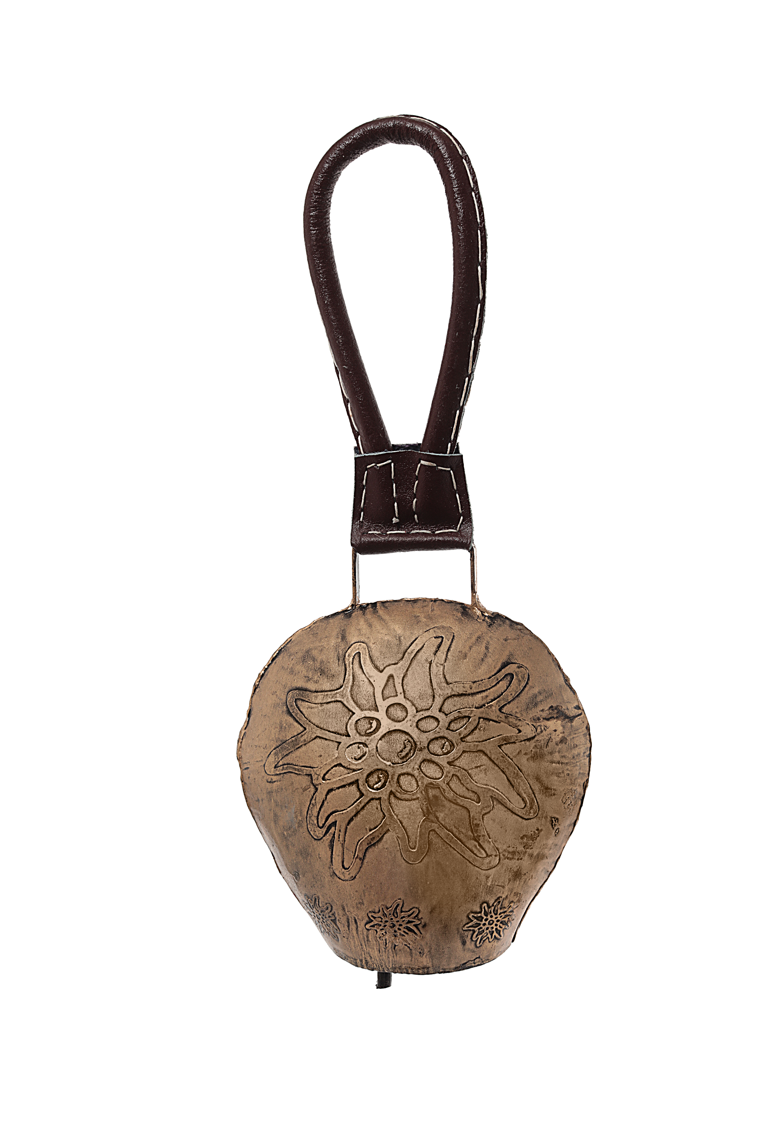 1149 Kuh Glocke Gold mit Lederriemen 14